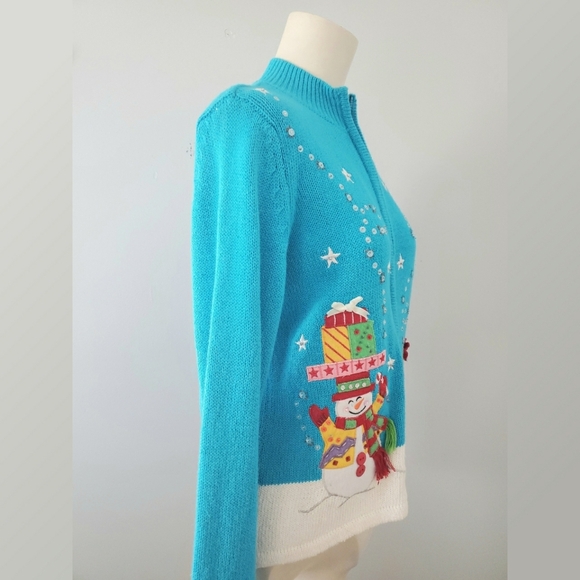Vintage Heirloom Collectibles Snowman Cardigan - Picture 3 of 9